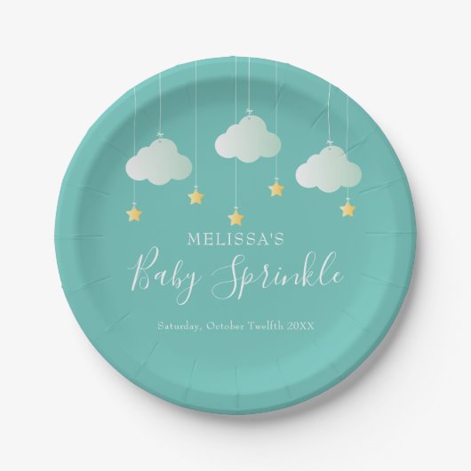 Assiettes En Carton Baby shower Twinkle Sprinkle Little Star/Sprinkle (Devant)