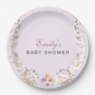 Assiettes En Carton Baby Shower Une Petite Fleur Sauvage