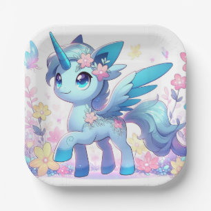 Assiettes En Carton Baby shower Unicorne Pastel Enchanted