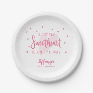 Assiettes En Carton Baby shower Valentine Little Sweetheart