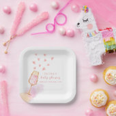 Assiettes En Carton Baby shower Valentines de Champagne Roses (Fête)