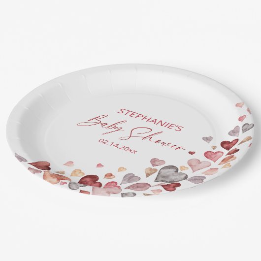 Assiettes En Carton Baby shower Valentines de Little Sweetheart (Angle)