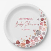 Assiettes En Carton Baby shower Valentines de Little Sweetheart (Devant)