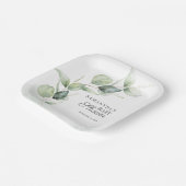 Assiettes En Carton Baby shower végétal Eucalyptus (Angulaire)