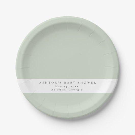 Assiettes En Carton Baby shower verdoyant (Devant)