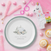 Assiettes En Carton Baby shower vert Citrouille d'automne blanc (Fête)