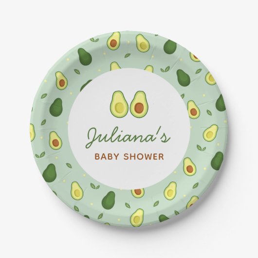 Assiettes En Carton Baby shower vert Saint-Guacamole Avocado (Devant)