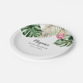 Assiettes En Carton Baby shower vert tropical moderne (Angle)