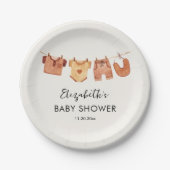 Assiettes En Carton Baby shower Vêtements pour bébés (Devant)
