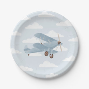 Assiettes En Carton baby shower Vintage voyage