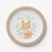 Assiettes En Carton Baby shower Watercolor Fox (Devant)