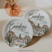 Assiettes En Carton Baby shower Western Cowboy Boy