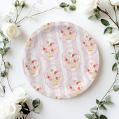 Assiettes En Carton Baby shower Whimsical rose du marché agricole