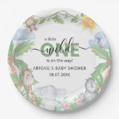 Assiettes En Carton Baby shower Wild One Safari serviettes (Devant)