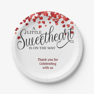 Assiettes En Carton BABY SHOWERTableware  coeurs amour