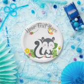 Assiettes En Carton Baby Skunk, Papillon & Fleurs (Fête)