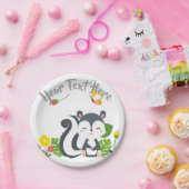 Assiettes En Carton Baby Skunk, Papillon & Fleurs (Fête)