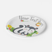 Assiettes En Carton Baby Skunk, Papillon & Fleurs (Angle)