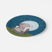 Assiettes En Carton Baby Wolf hurle à une lune (Angle)