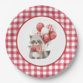 Assiettes En Carton Baby's Cherry First Red Gingham Birthday (Devant)