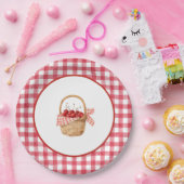 Assiettes En Carton Baby's Cherry First Red Gingham Birthday (Fête)