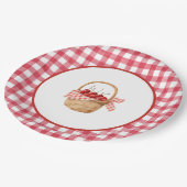 Assiettes En Carton Baby's Cherry First Red Gingham Birthday (Angle)