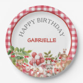 Assiettes En Carton Baby's Cherry First Red Gingham Birthday (Devant)