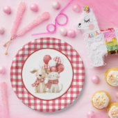 Assiettes En Carton Baby's Cherry First Red Gingham Birthday (Fête)