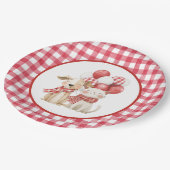 Assiettes En Carton Baby's Cherry First Red Gingham Birthday (Angle)