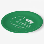 Assiettes En Carton Bac blanc de graduation de script vert (Angle)