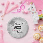 Assiettes En Carton Bac de diplôme, classe Année 20XX fête Argent (Fête)