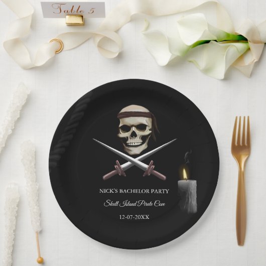 Assiettes En Carton Baccalauréat en pirate / Fête d'anniversaire - thè (Mariage)