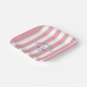 Assiettes En Carton Bach Club Blue Crest Rose Cabana Stripe (Angulaire)