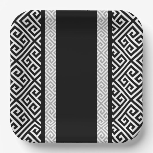 Assiettes En Carton Bachelor noir et blanc (Recto)