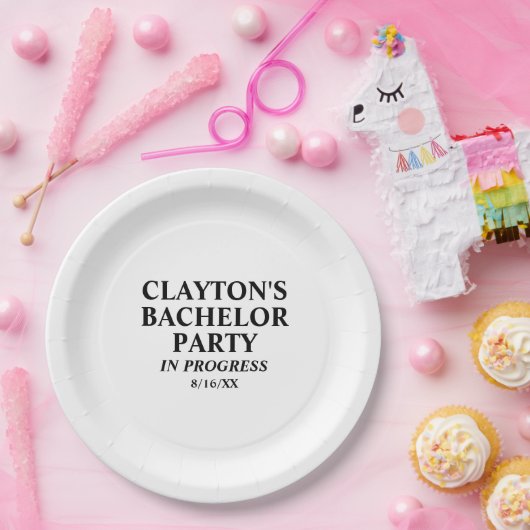 Assiettes En Carton Bachelor Party En cours Plaques de papier (Fête)