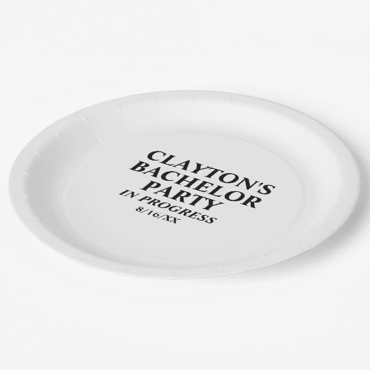 Assiettes En Carton Bachelor Party En cours Plaques de papier (Angle)