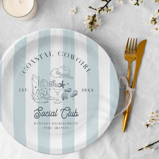 Assiettes En Carton Bachelorette Coastal Cowgirl
