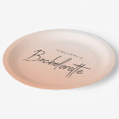 Assiettes En Carton Bachelorette | Coral Ombre Elegant Peach (Angle)
