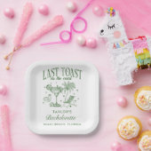 Assiettes En Carton Bachelorette Côtière Moderne Cocktail Party Vert (Fête)