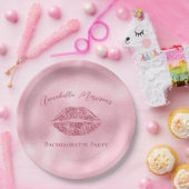 Assiettes En Carton Bachelorette de Parties scintillant rose glamour (Fête)