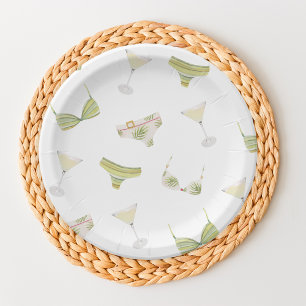 Assiettes En Carton Bachelorette Fête des mariées Bikinis & Martinis