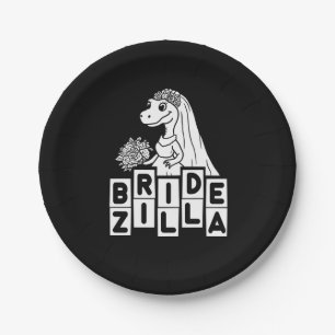 Assiettes En Carton Bachelorette Mariage Bridezilla vintage