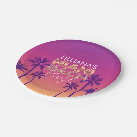 Assiettes En Carton Bachelorette Miami Beach (Angle)