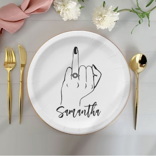 Assiettes En Carton Bachelorette minimale | Fête nuptiale
