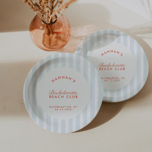 Assiettes En Carton Bachelorette moderne Vintage rouge et bleue