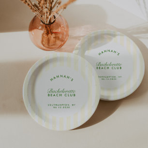 Assiettes En Carton Bachelorette moderne Vintage verte et jaune