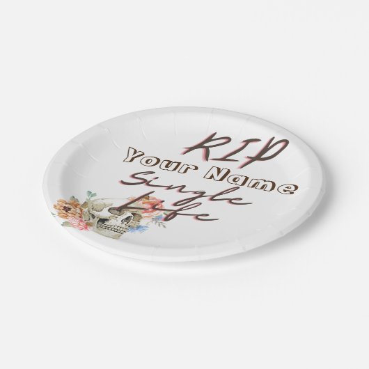 Assiettes En Carton Bachelorette Parti RIP à vie unique (Angle)