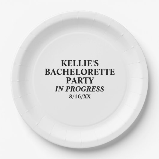 Assiettes En Carton Bachelorette Party En cours Plaques de papier (Devant)