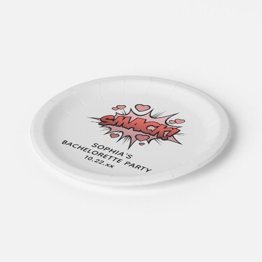 Assiettes En Carton Bachelorette Party Retro Papier Mariage (Angle)