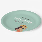 Assiettes En Carton Bachelorette Retro Sassy Dernier Rodeo Rose Vert (Angle)